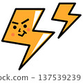 Illustration of a character being electrocuted by an electrical discharge or thunder lightning bolt 137539239