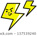Illustration of a character being electrocuted by an electrical discharge or thunder lightning bolt 137539240