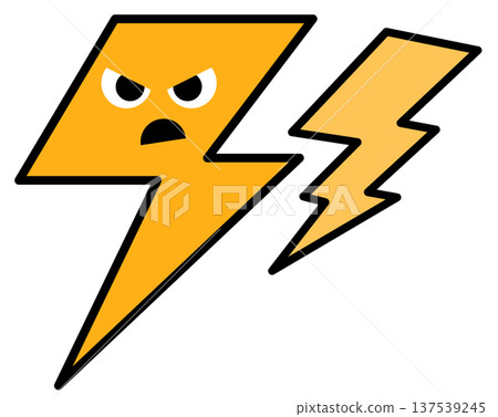 Illustration of a character being electrocuted by an electrical discharge or thunder lightning bolt Illustration of a character being electrocuted by an electrical discharge or thunder lightning bolt 137539245