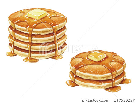 Watercolor style pancake illustration 137539257