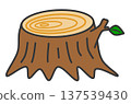 Illustration of a natural tree stump cut off by environmental destruction 137539430