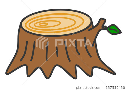 因環境破壞而截斷的天然樹樁示意圖 因環境破壞而截斷的天然樹樁示意圖 137539430