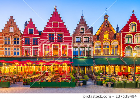 Bruges, Belgium. Grote Markt, meeting place of the Brugelings in Brugge, West Flanders. 137539494