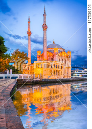 Istanbul, Turkey. Ortakoy Mosque located on the Bosphorus. Istanbul, Turkey. Ortakoy Mosque located on the Bosphorus. 137539503
