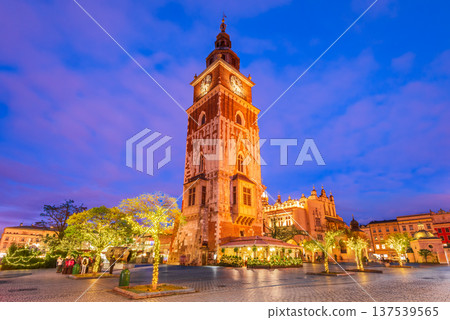 Krakow, Poland. Ryenek Square and Christmas Market, magical winter atmosphere. Krakow, Poland. Ryenek Square and Christmas Market, magical winter atmosphere. 137539565