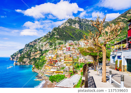 Positano, Italy. Charming colored city - Costa Amalfitana in Campania. Positano, Italy. Charming colored city - Costa Amalfitana in Campania. 137539603