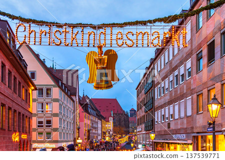 Nuremberg, Germany. One of the oldest Christmas markets, Christkindlesmarkt - beautiful Bavaria. 137539771