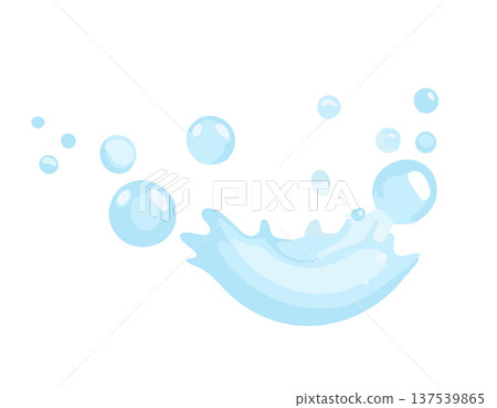 水凝膠氣泡和飛濺形狀。透明液體氣泡圖示。 137539865