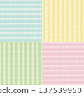 Four set of pastel background designs with checked pattern for wallpaper, backdrop, ad template, frame, paper design, poster, postcard, sticky note, plaid fabric print, textile, garment, clothes 137539950