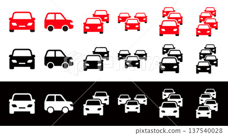 簡單的汽車和交通擁堵圖標集,道路擁堵標誌 簡單的汽車和交通擁堵圖標集,道路擁堵標誌 137540028