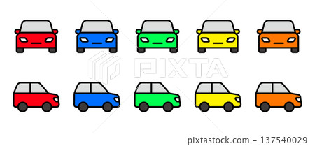 簡易汽車圖示集（駕駛、交通堵塞、交通、計程車、停車、高速公路） 137540029