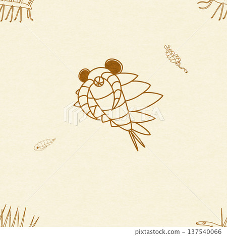 Cambrian organisms seamless pattern background material 137540066