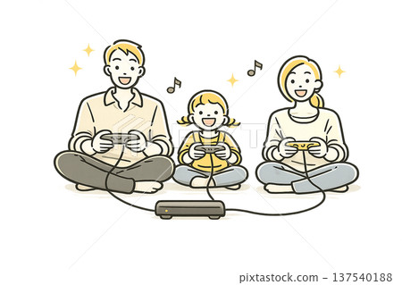 描繪家庭日常生活場景的插畫素材 137540188