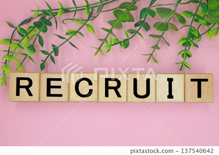 A block with the word "Recruit" written on it 137540642