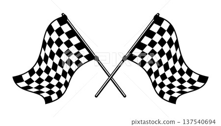 Auto race sport victory crossed flags. Auto speed rally victory symbol, road racing competition finish vector pennant. Automobile drive championship start element or race motorsport checkered flag Auto race sport victory crossed flags. Auto speed rally victory symbol, road racing competition finish vector pennant. Automobile drive championship start element or race motorsport checkered flag 137540694
