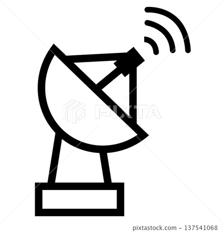 Satellite dish line icon. Line Antennae dish sign. Radar satellite dish symbol. flat style. Satellite dish line icon. Line Antennae dish sign. Radar satellite dish symbol. flat style. 137541068