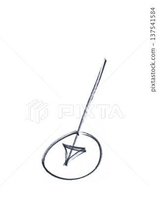 the arrow pointing to the target drawn with a black marker 137541584