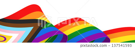 LGBTQIA flag border, inclusive progress pride background LGBTQIA flag border, inclusive progress pride background 137541593