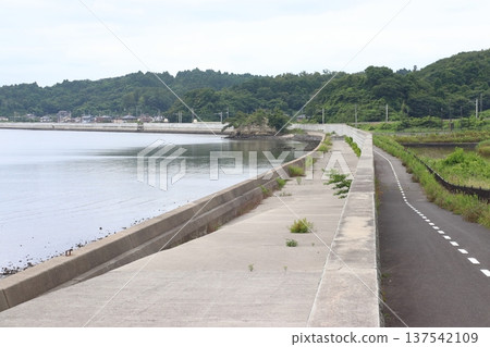 利用原先的仙石線(現已遷至地勢較高處)建造的步道:從風景優美的山丘上眺望陸前大塚站。 利用原先的仙石線(現已遷至地勢較高處)建造的步道:從風景優美的山丘上眺望陸前大塚站。 137542109
