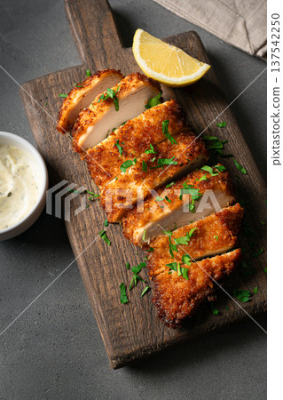 Crispy Golden Breaded Chicken Breast 137542250