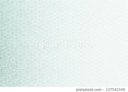 Background image 13: A white Seigaiha pattern overlaid on a delicate, sparkling, pale bamboo-green pattern 137542349