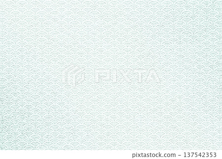 Background image 17: A white Seigaiha pattern overlaid on a delicate, sparkling, pale bamboo green pattern 137542353