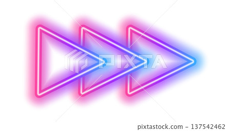 Neon arrow up with radiant glow light. Futuristic vector element on dark background for tech interface and direction. Neon arrow up with radiant glow light. Futuristic vector element on dark background for tech interface and direction. 137542462