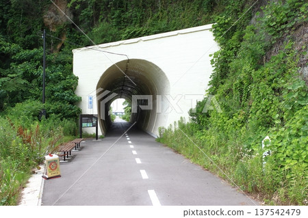 利用已遷至地勢較高處的舊仙石線打造的步道：龜岡隧道（位於舊東名車站一側） 137542479
