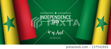 Senegal independence day vector banner, greeting card. Senegal independence day vector banner, greeting card. 137542693
