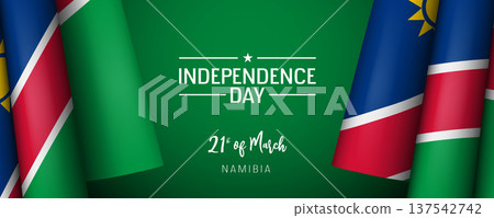 Namibia independence day vector banner, greeting card. 137542742