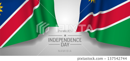 Namibia happy independence day greeting card, banner with template text vector illustration 137542744