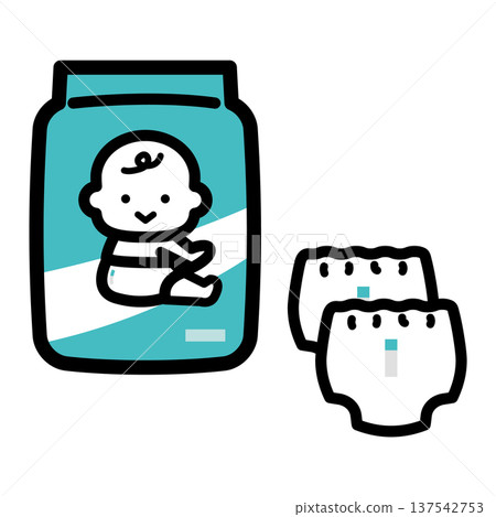 Baby diaper illustration Baby diaper illustration 137542753