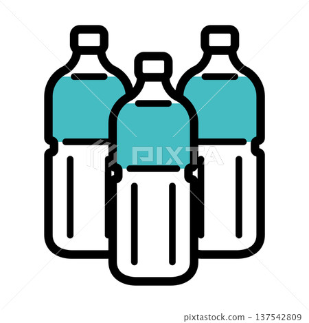 防災用品和礦泉水示意圖 137542809