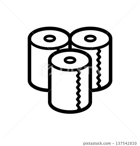 Illustration of disaster prevention supplies and toilet paper Illustration of disaster prevention supplies and toilet paper 137542810
