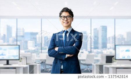 Male businessman folding his arms 137542814