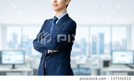 Male businessman folding his arms 137542818