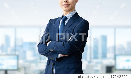 Male businessman folding his arms Male businessman folding his arms 137542821