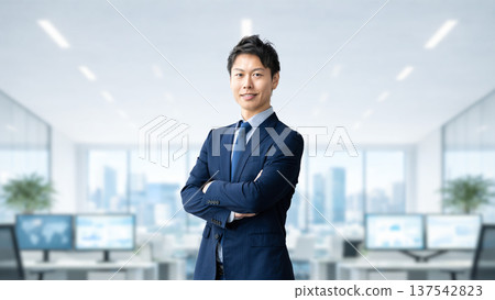 Male businessman folding his arms 137542823