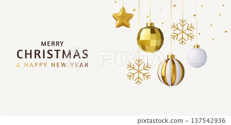 3d Merry Christmas Banner and Background. 3d Merry Christmas Banner and Background. 137542936