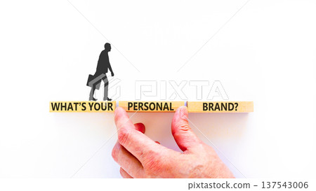 What is your personal brand symbol. Concept words What is your personal brand on beautiful wooden blocks. Beautiful white background. Business what is your personal brand concept. Copy space. 137543006