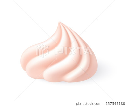 Soft pink whipped cream frosting swirl 137543188