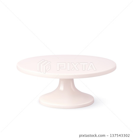 Empty pink cake stand for dessert display Empty pink cake stand for dessert display 137543302