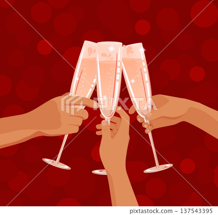 Three glasses of champagne 137543395