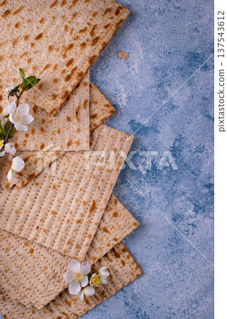 Traditional Jewish bread matzo for Passover 137543612