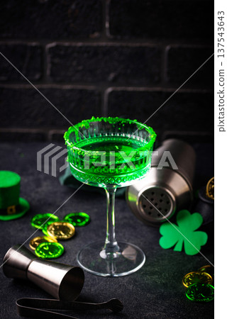 Green cocktail for St. Patrick day Green cocktail for St. Patrick day 137543643