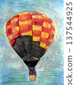 Crayon drawing of a balloon 137544925