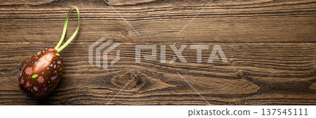 Wide Rustic Easter Banner with Decorative Wide Rustic Easter Banner with Decorative 137545111