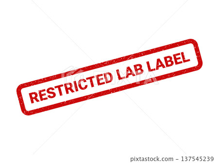 Distressed red rubber stamp indicating a specific laboratory label for sensitive materials or areas 137545239