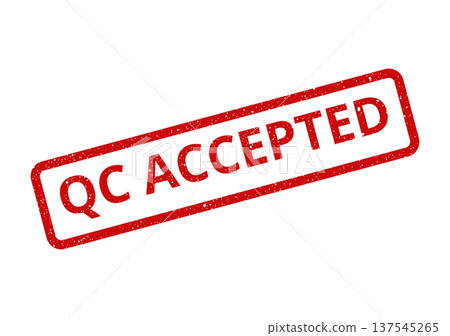 Distressed red rubber stamp mark indicating quality control acceptance, perfect for business approval documentation Distressed red rubber stamp mark indicating quality control acceptance, perfect for business approval documentation 137545265