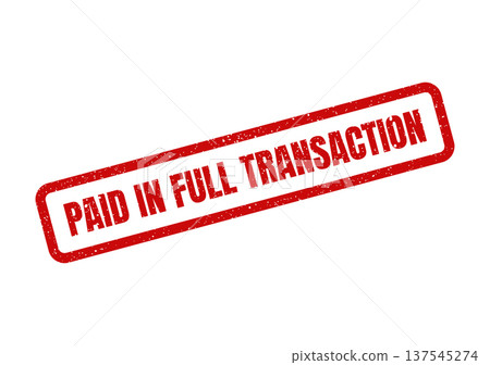 Distressed red rubber stamp marking a financial document as a completed transaction in full 137545274